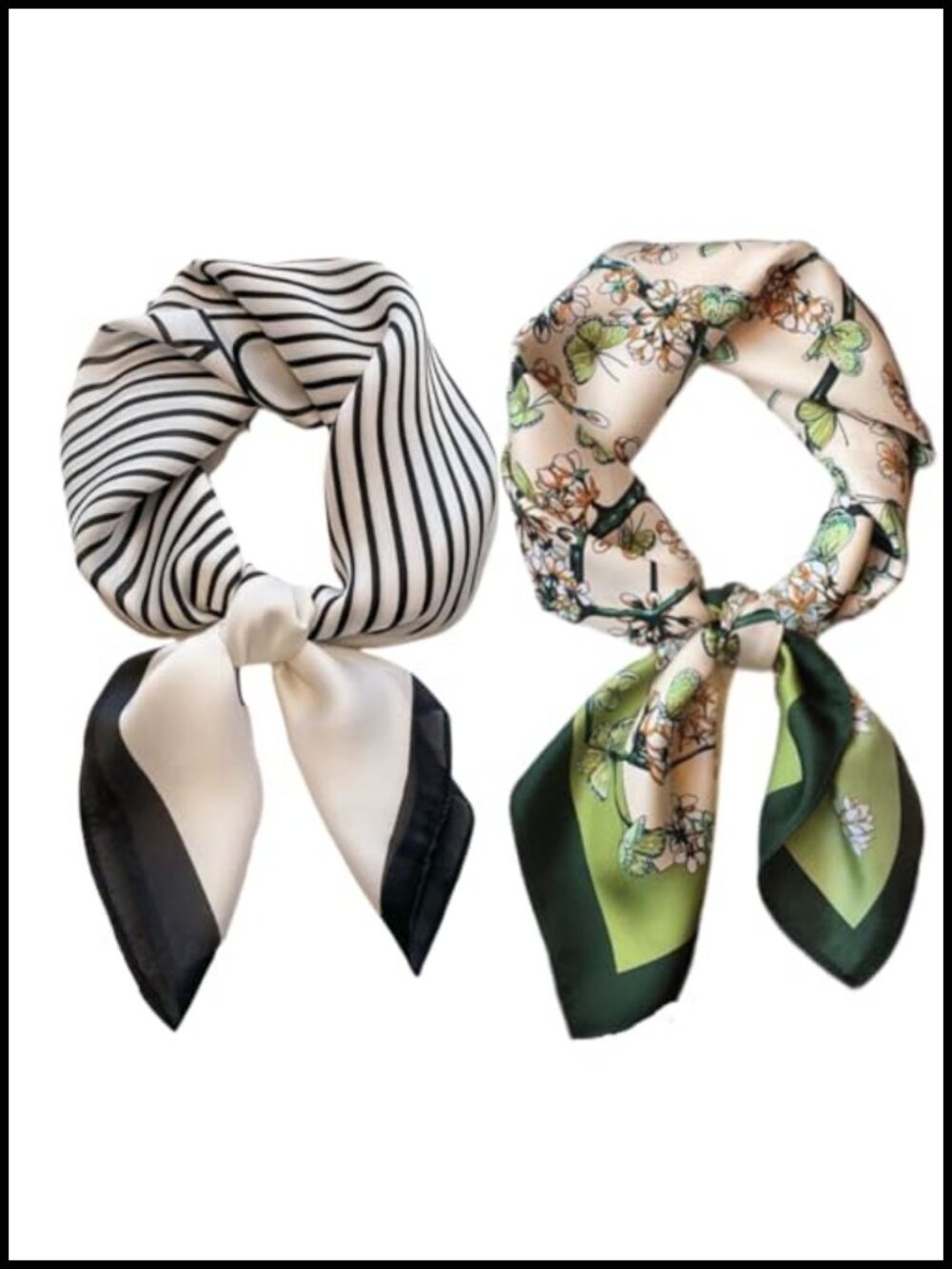 Silk Feeling Bandana Scarf Satin Hair Neck Wrap 27.5" Handbag Accessory